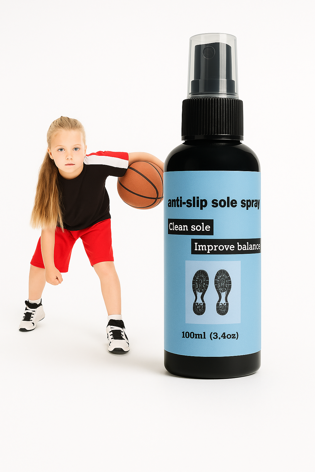 Basketball Shoe Grip Spray โ Anti-Slip Sole Spray for Indoor Court Traction (100ml)