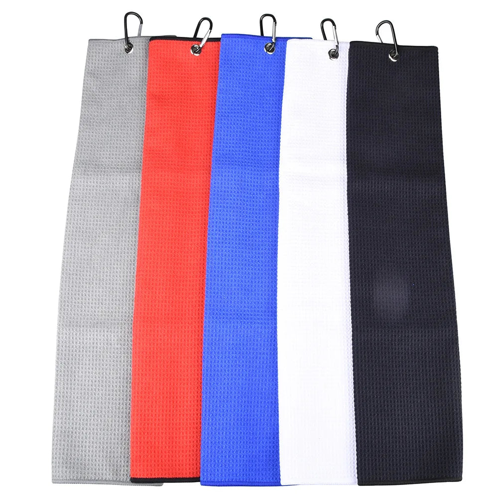 Golf Towel & Cleaning Brush Set – Microfiber Waffle Towel with Groove Cleaner and Turf Repair Tool