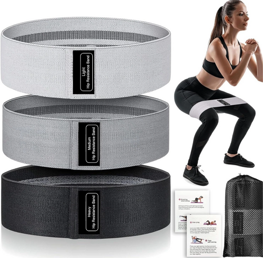 3-Piece Resistance Band Set – Non-Slip Fabric Bands for Legs & Glutes