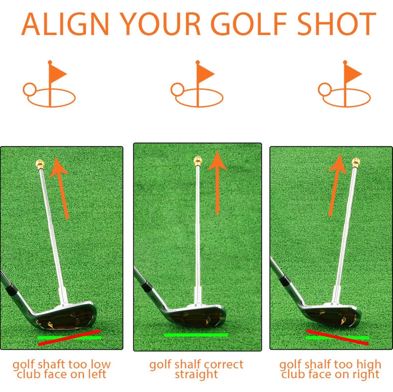 Powerline Golf Shaft Alignment Trainer – Perfect Swing Plane & Club Face Control