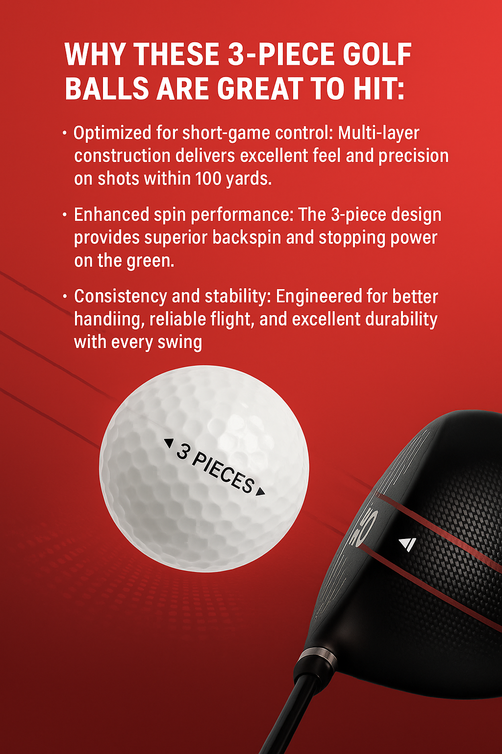 PGM Q002 Three-Layer Golf Balls – 30 or 50 Pack