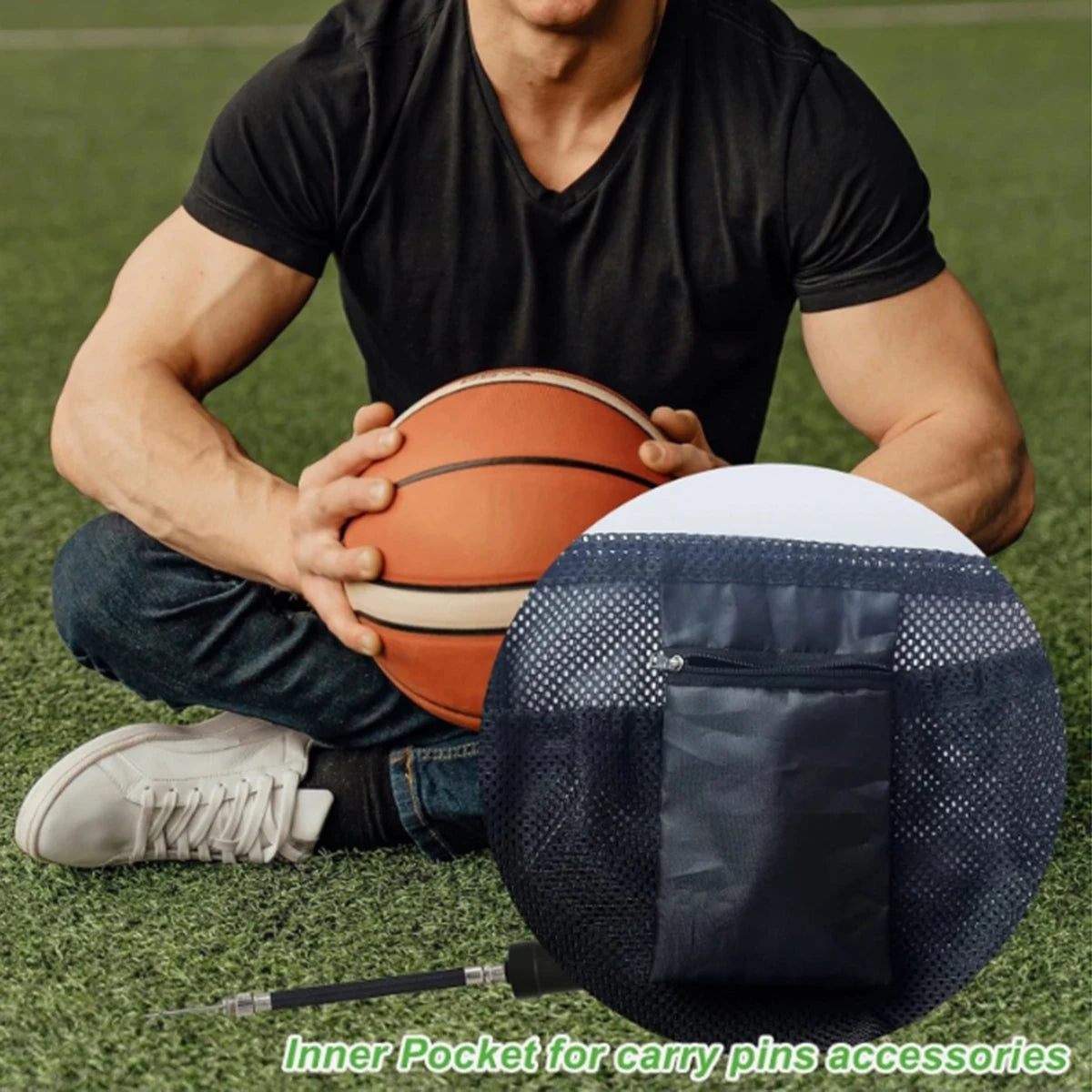 Portable Mesh Drawstring Sports Bag